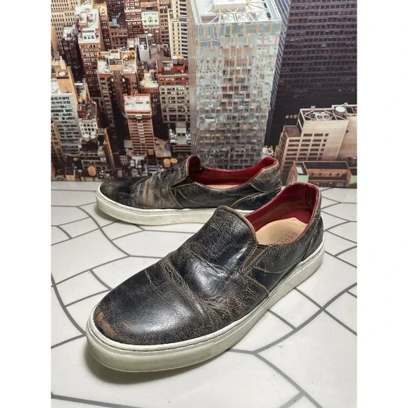 BED STU Hermione Tan Rustic Brown Distressed Leather Slip On Shoes Womens Sz 10 - Picture 6 of 10